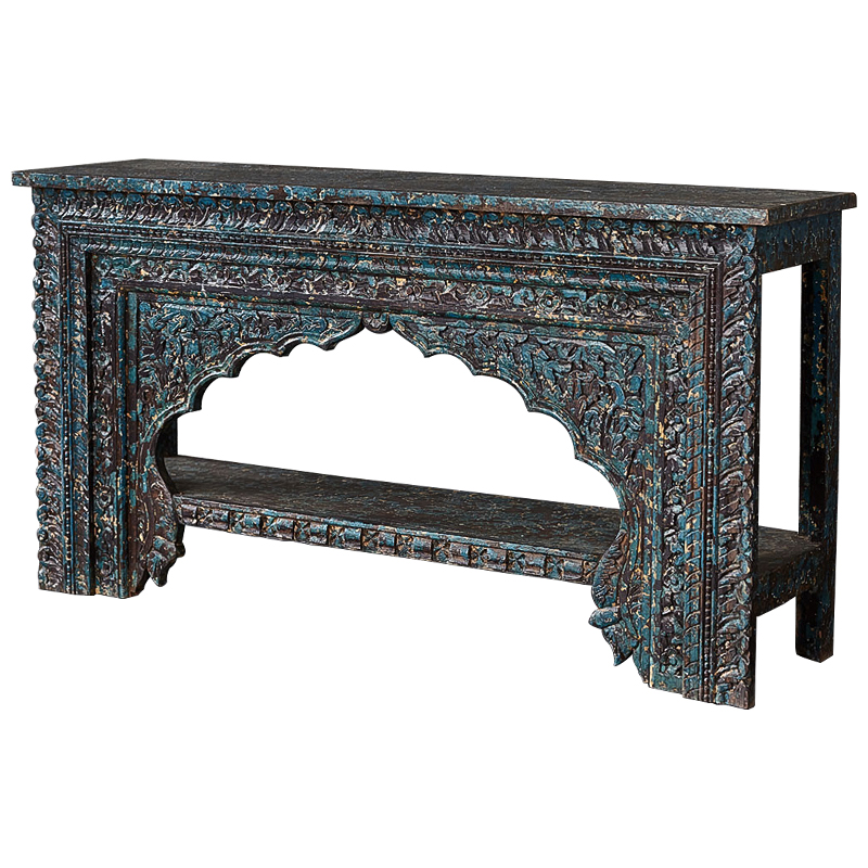 Консоль Rajni Console Коричневый винтаж Бирюзовый в Челябинске | Loft Concept 
