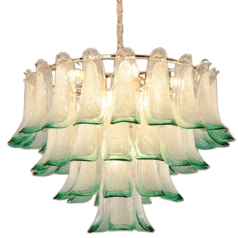 Люстра Peacock Chandelier Золотой Прозрачное Стекло Зеленый в Челябинске | Loft Concept 