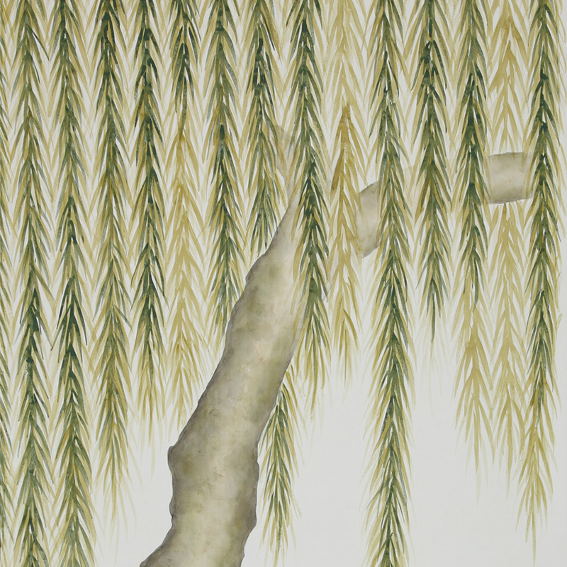 Обои ручная роспись Willow Original colourway on Bleached White dyed silk Обои ручная роспись Willow Original colourway on Bleached White dyed silk в Челябинске | Loft Concept