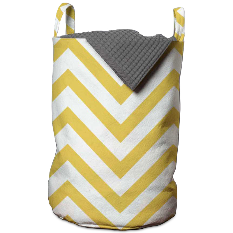 Корзина Mustard Chevron Basket Горчичный Белый в Челябинске | Loft Concept 