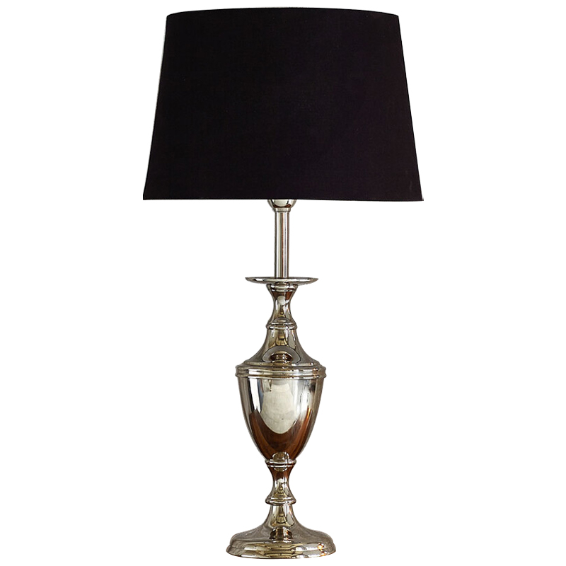 Настольная лампа с абажуром Blake Lampshade Table Lamp Хром Черный Настольная лампа с абажуром Blake Lampshade Table Lamp Хром Черный в Челябинске | Loft Concept