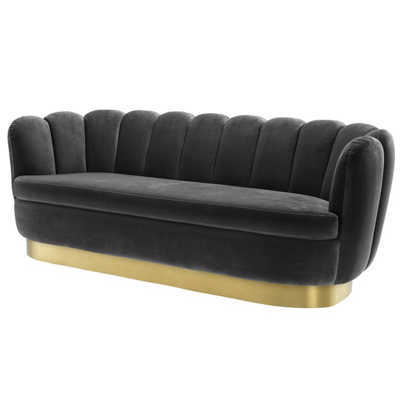 Диван Eichholtz Sofa Mirage dark grey Серый Латунь Диван Eichholtz Sofa Mirage dark grey Серый Латунь в Челябинске | Loft Concept