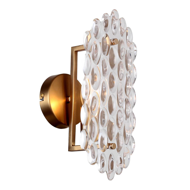 Бра Textured Glass Chandelier sconce oval Глянцевое золото Прозрачное Стекло Бра Textured Glass Chandelier sconce oval Глянцевое золото Прозрачное Стекло в Челябинске | Loft Concept