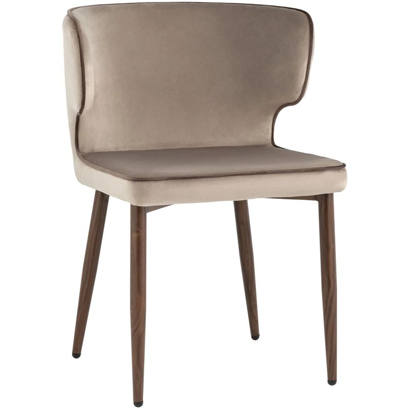 Стул Chair Бежевый Велюр с Коричневым кантом Бежевый Коричневый Стул Chair Бежевый Велюр с Коричневым кантом Бежевый Коричневый в Челябинске | Loft Concept