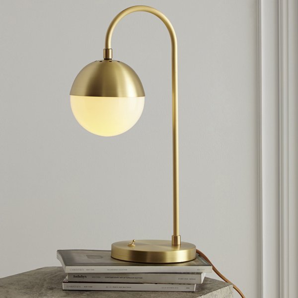 Настольная лампа Cedar Moss Table Lamp Латунь Белый в Челябинске | Loft Concept 