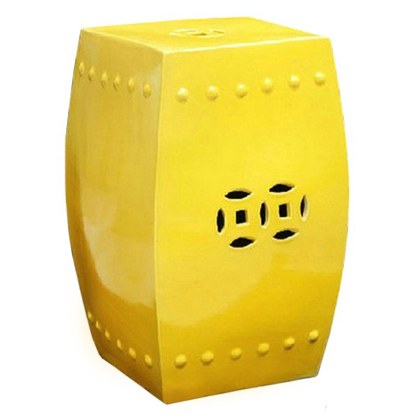 Желтый китайский табурет Octagon Prosperity Garden Stool Желтый Желтый китайский табурет Octagon Prosperity Garden Stool Желтый в Челябинске | Loft Concept
