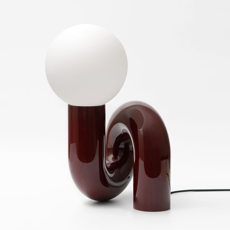 Настольная лампа Maroon Spiral Бургундский красный Белый Настольная лампа Maroon Spiral Бургундский красный Белый в Челябинске | Loft Concept