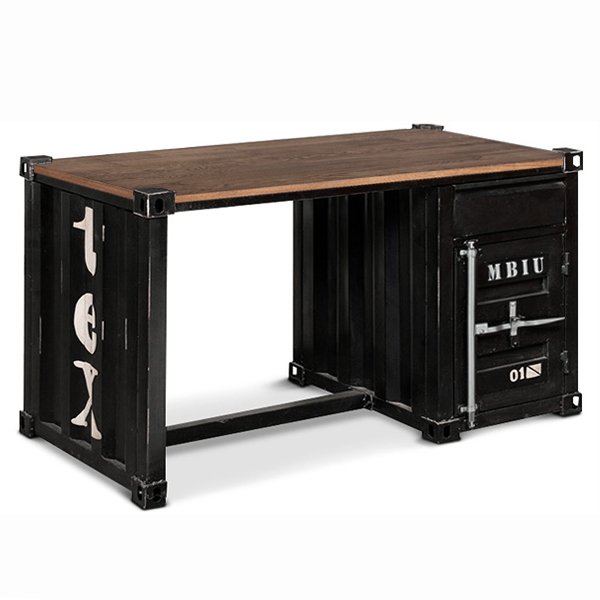 Письменный стол Metal & Oak Sea Container Desk Дуб темный Письменный стол Metal & Oak Sea Container Desk Дуб темный в Челябинске | Loft Concept