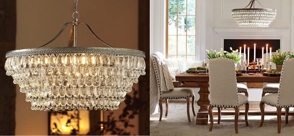 Люстра Clarissa Glass Drop Petite Round Chandelier Люстра Clarissa Glass Drop Petite Round Chandelier - Loft-Concept в Челябинске
