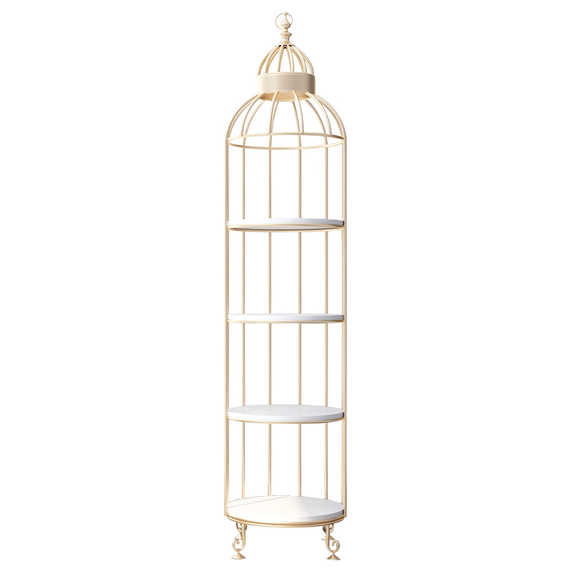 Стеллаж Cage Rack Circle gold Золотой Белый Стеллаж Cage Rack Circle gold Золотой Белый в Челябинске | Loft Concept