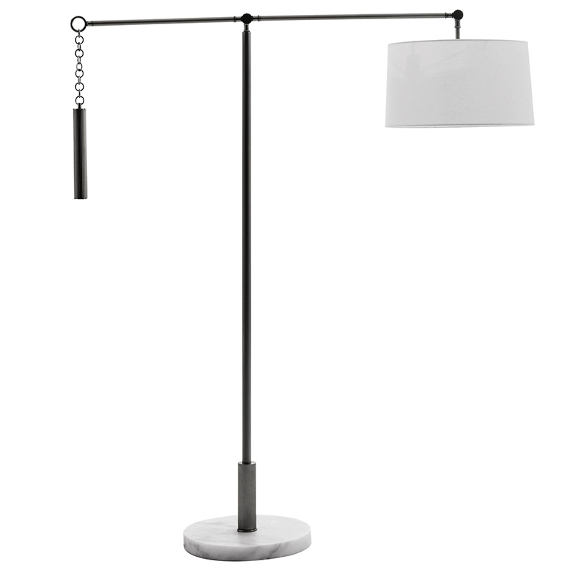 Торшер Arteriors NEWARK FLOOR LAMP Black Черный Белый Торшер Arteriors NEWARK FLOOR LAMP Black Черный Белый в Челябинске | Loft Concept