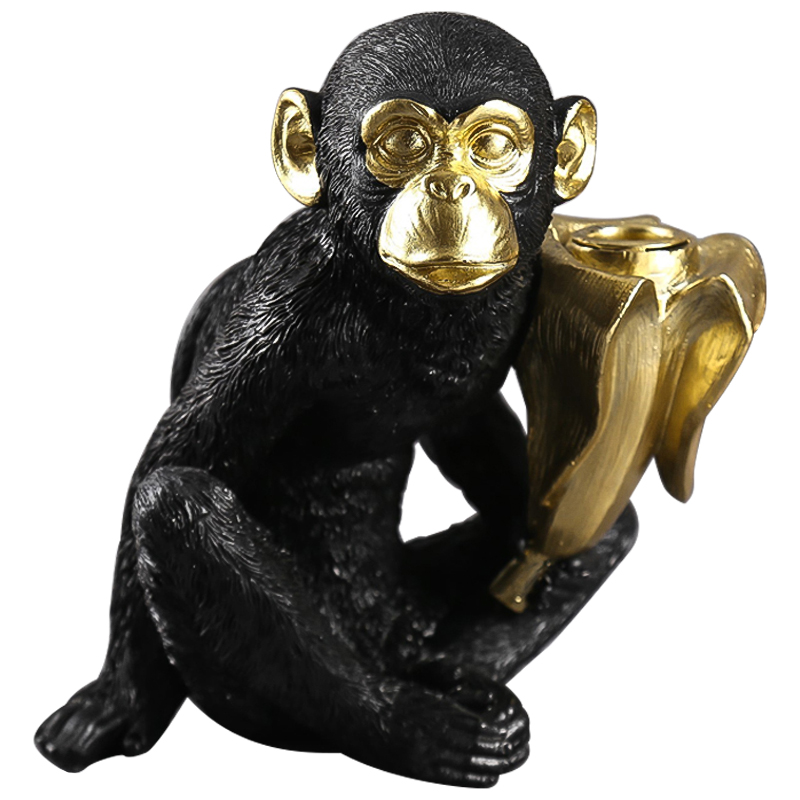 Подсвечник Black Monkey Черный Золотой Подсвечник Black Monkey Черный Золотой в Челябинске | Loft Concept