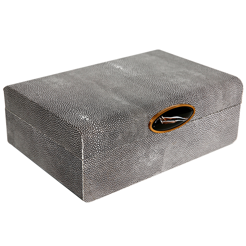 Шкатулка Stingray Box Серый Коричневый Латунь Шкатулка Stingray Box Серый Коричневый Латунь в Челябинске | Loft Concept