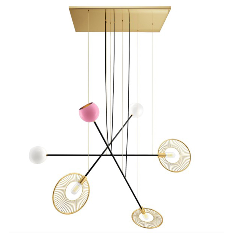 Дизайнерская Люстра Melrose Suspension Lamp Brass Aluminum Lacquered Мульти Дизайнерская Люстра Melrose Suspension Lamp Brass Aluminum Lacquered Мульти в Челябинске | Loft Concept