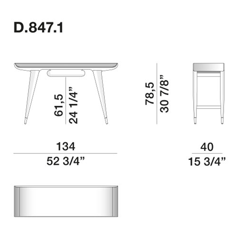 Дизайнерский рабочий стол из массива дерева Gio Ponti D.847.1 Writing Desk Дизайнерский рабочий стол из массива дерева Gio Ponti D.847.1 Writing Desk в Челябинске
