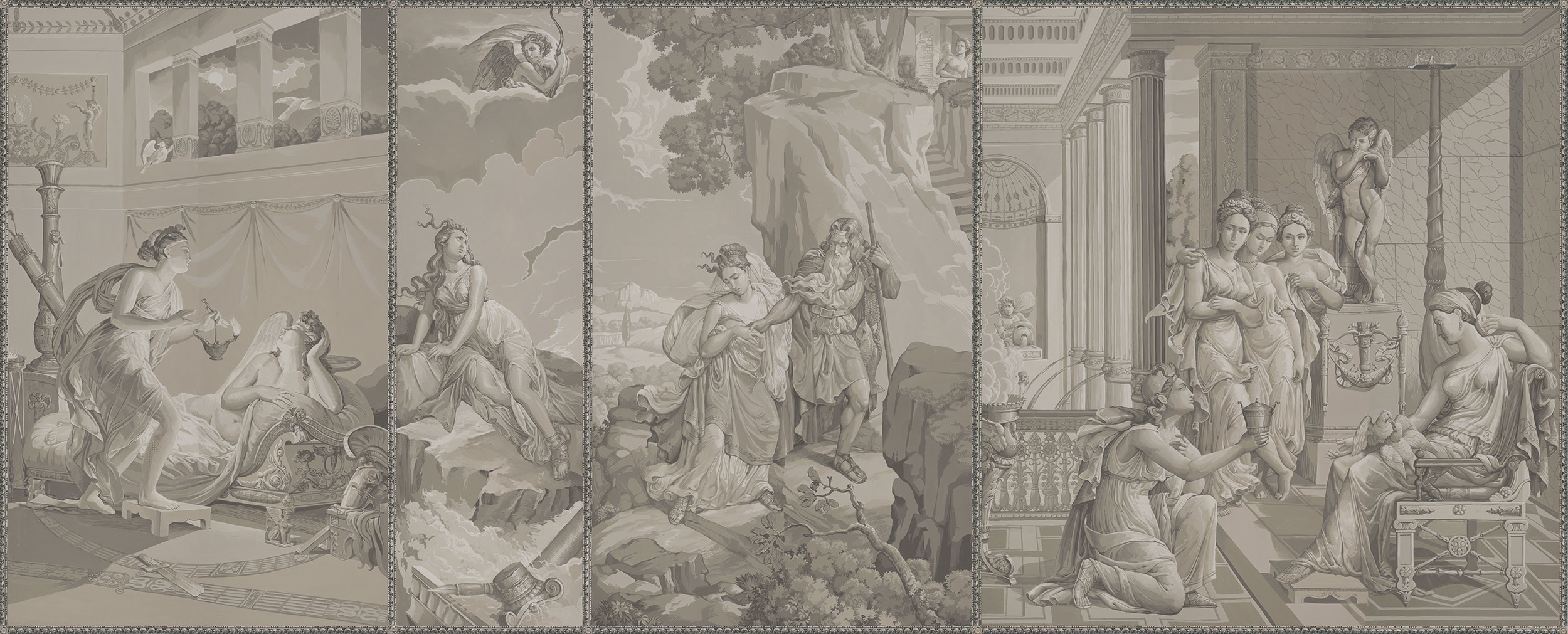 Обои ручная роспись Cupid & Psyche Terre Fonc?e on scenic paper Обои ручная роспись Cupid & Psyche Terre Fonc?e on scenic paper - постер Loft-Concept в Челябинске