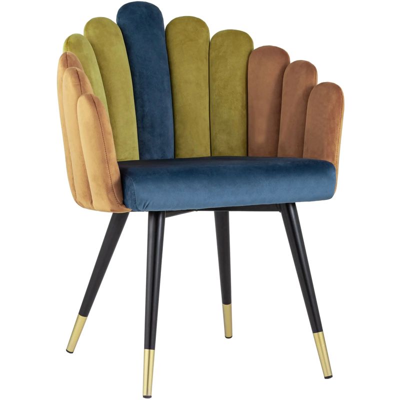Стул Camellia Chair Синий и Карамельный Велюр Синий Карамель Черный Оливковый Стул Camellia Chair Синий и Карамельный Велюр Синий Карамель Черный Оливковый в Челябинске | Loft Concept
