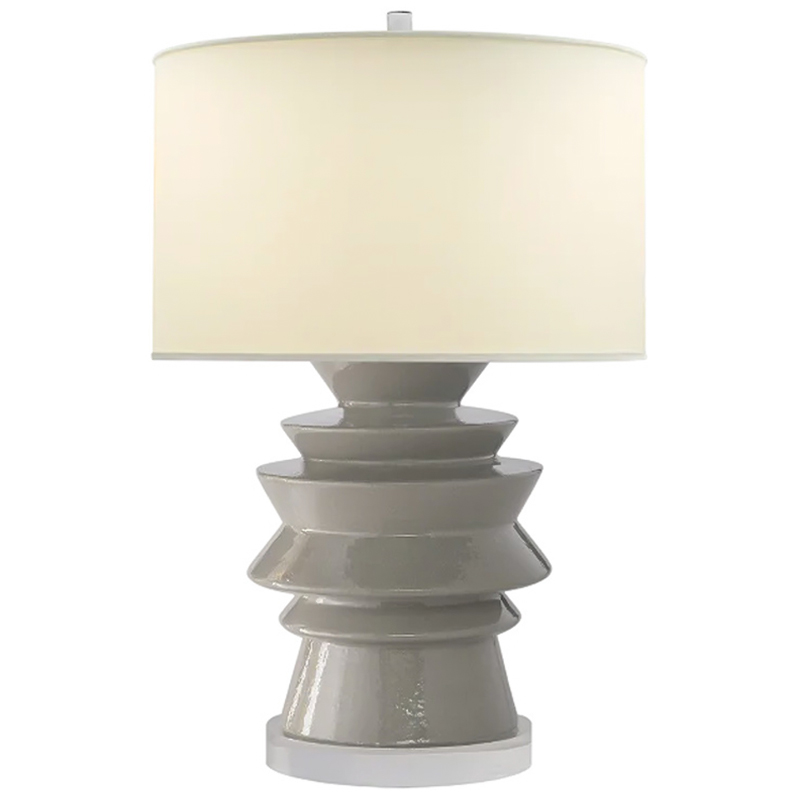 Настольная Лампа Серая Chapman Disk Table Lamp Серый Бежевый Настольная Лампа Серая Chapman Disk Table Lamp Серый Бежевый в Челябинске | Loft Concept