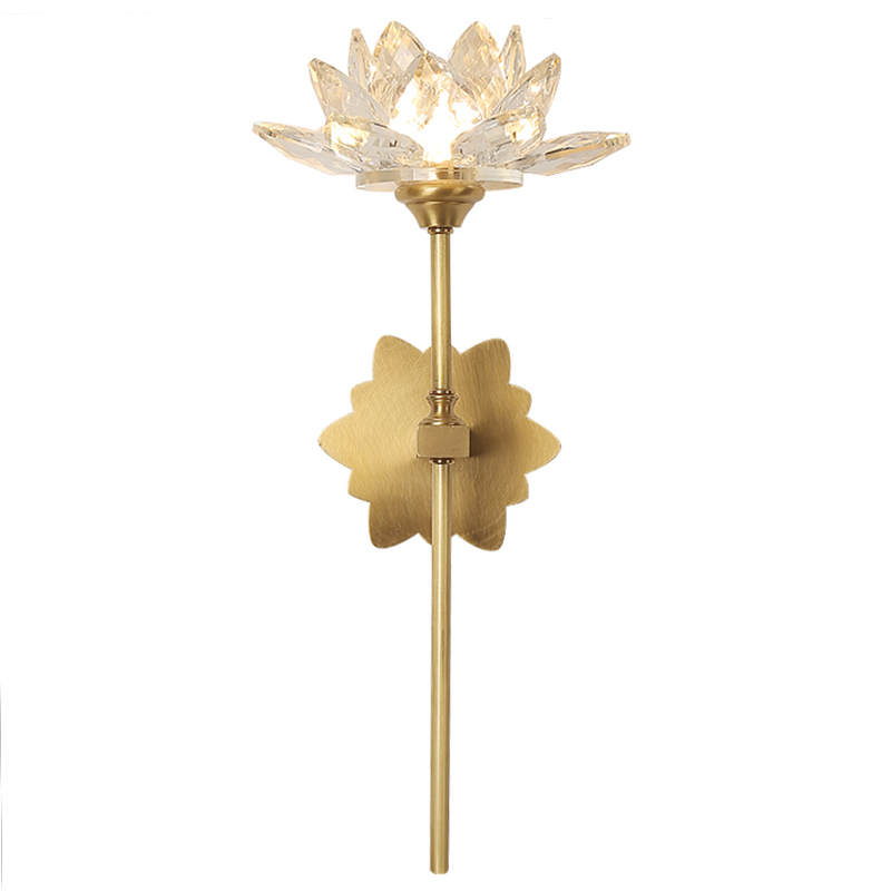 Настенный светильник Хрустальный Цветок Лотоса Lotus flower Wall Clear Glass C Латунь Прозрачное Стекло Настенный светильник Хрустальный Цветок Лотоса Lotus flower Wall Clear Glass C Латунь Прозрачное Стекло в Челябинске | Loft Concept