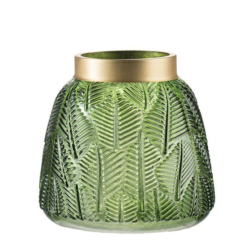 Ваза Green Vase Golden Throat Золотой Прозрачный зеленый Ваза Green Vase Golden Throat Золотой Прозрачный зеленый в Челябинске | Loft Concept