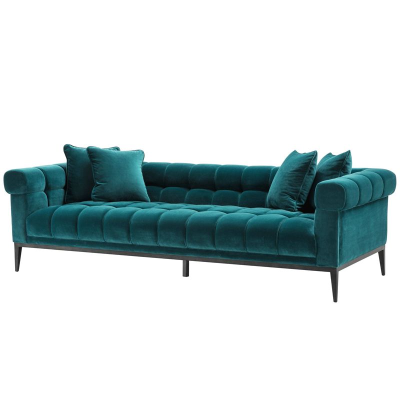 Диван Eichholtz Sofa Aurelio sea green Бирюзовый Черный Диван Eichholtz Sofa Aurelio sea green Бирюзовый Черный в Челябинске | Loft Concept