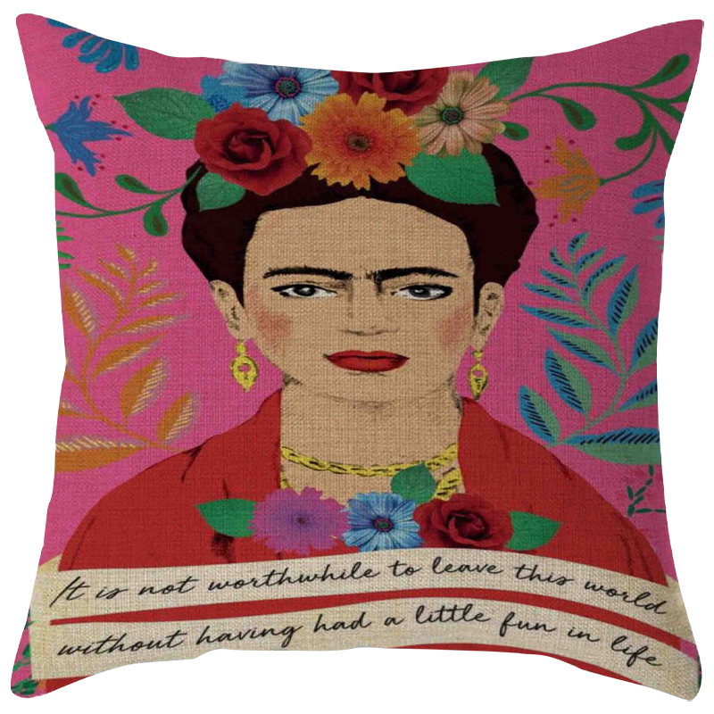 Декоративная подушка Frida Kahlo 16 Розовый Мульти Декоративная подушка Frida Kahlo 16 Розовый Мульти в Челябинске | Loft Concept