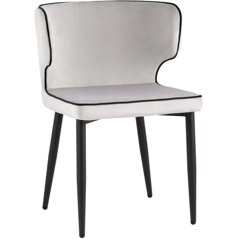 Стул Mateo Chair Молочный Велюр с Черным кантом Молочный Черный Стул Mateo Chair Молочный Велюр с Черным кантом Молочный Черный в Челябинске | Loft Concept