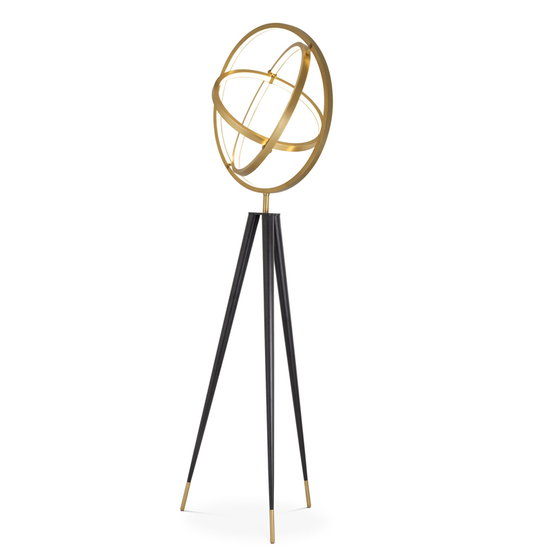Торшер Eichholtz Floor Lamp Cassini Латунь Античная полированная Черный Торшер Eichholtz Floor Lamp Cassini Латунь Античная полированная Черный в Челябинске | Loft Concept