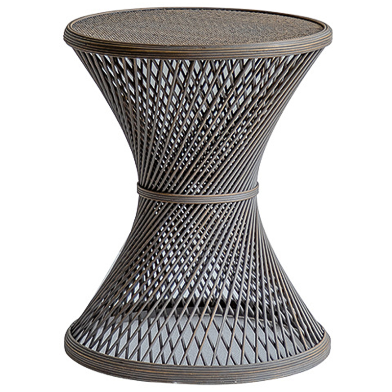 Приставной стол Zaire Wicker Side Table Dark Коричневый Приставной стол Zaire Wicker Side Table Dark Коричневый в Челябинске | Loft Concept