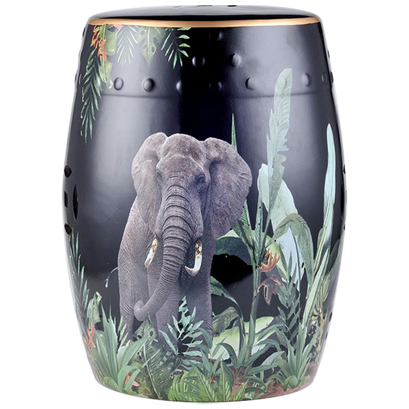 Керамический табурет Elephant Tropical Animal Ceramic Stool Black Черный Зеленый Серый Керамический табурет Elephant Tropical Animal Ceramic Stool Black Черный Зеленый Серый в Челябинске | Loft Concept