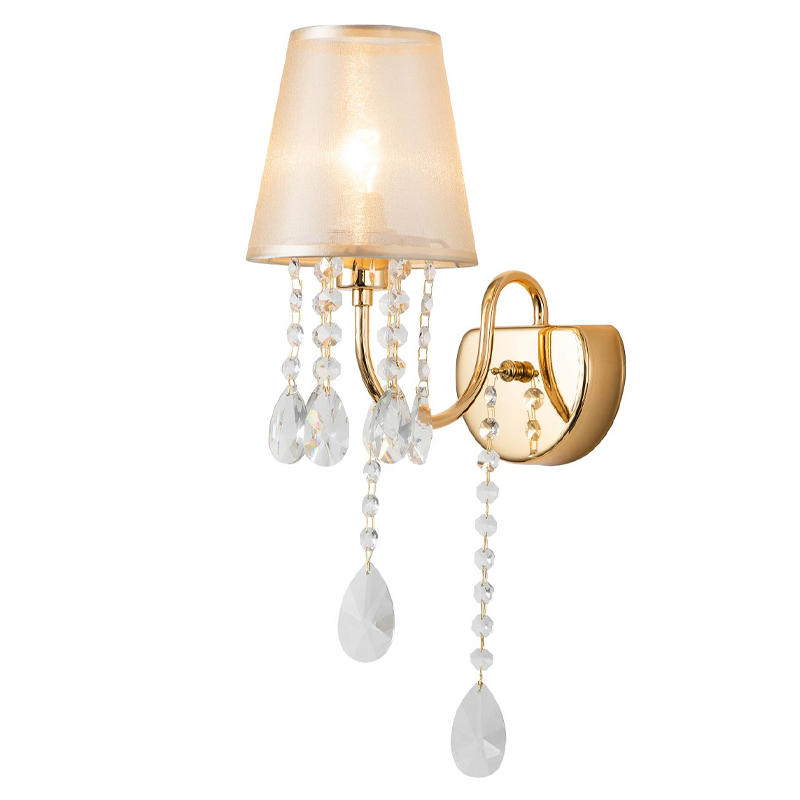 Бра золотого цвета с хрустальным декором Dainty Light Золотой Янтарный Бра золотого цвета с хрустальным декором Dainty Light Золотой Янтарный в Челябинске | Loft Concept