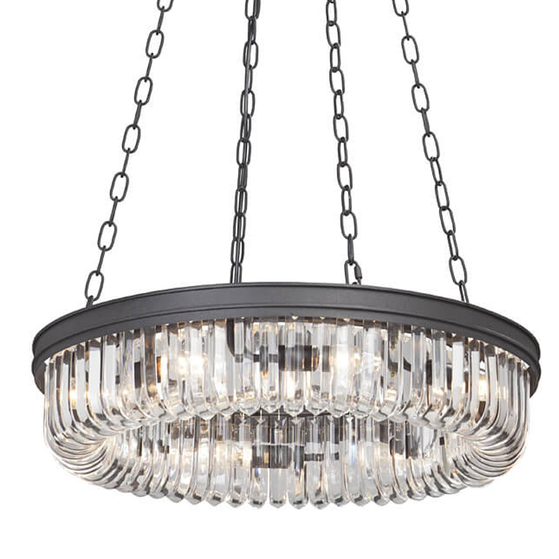Люстра Retro Frozen Clear Glass Chandelier D 62 Черный Люстра Retro Frozen Clear Glass Chandelier D 62 Черный в Челябинске | Loft Concept