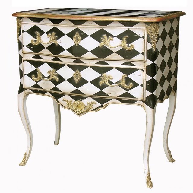 Комод L.XV CHEST OF DRAWERS Diamonds Бронза Черно-белый Комод L.XV CHEST OF DRAWERS Diamonds Бронза Черно-белый в Челябинске | Loft Concept