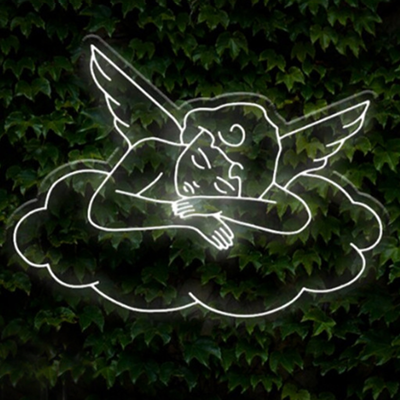 Неоновая настенная лампа Sleeping Angel Neon Wall Lamp Белый Белый Прозрачный Неоновая настенная лампа Sleeping Angel Neon Wall Lamp Белый Белый Прозрачный в Челябинске | Loft Concept