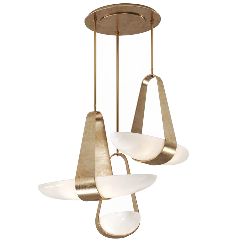 Дизайнерский Cветильник Hilliard Sophia Chandelier 3 плафона Белый Античная Бронза Дизайнерский Cветильник Hilliard Sophia Chandelier 3 плафона Белый Античная Бронза в Челябинске | Loft Concept