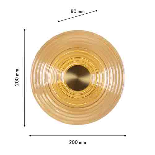 Бра с рельефным круглым плафоном янтарного цвета Savio Glass Disc Light Бра с рельефным круглым плафоном янтарного цвета Savio Glass Disc Light в Челябинске