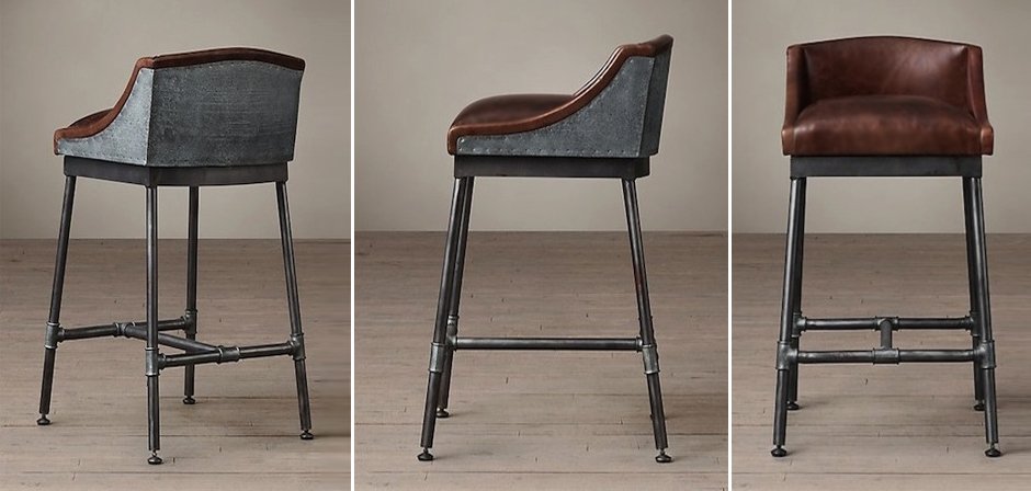 Барный стул Iron Scaffold Bar stool brown Барный стул Iron Scaffold Bar stool brown - Loft-Concept в Челябинске