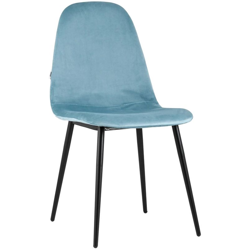 Стул Archie Chair Черные ножки Голубой Велюр Голубой пастельный Черный Стул Archie Chair Черные ножки Голубой Велюр Голубой пастельный Черный в Челябинске | Loft Concept