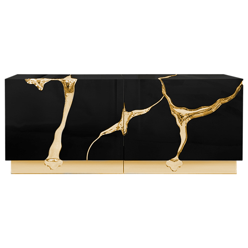 Буфет Modern Contemporary Lapiaz Sideboard Boca do Lobo Черный Золотой Черный Буфет Modern Contemporary Lapiaz Sideboard Boca do Lobo Черный Золотой Черный в Челябинске | Loft Concept