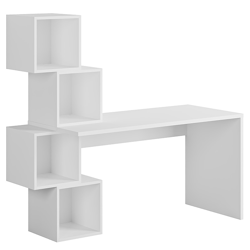 Стол письменный белый с 4-мя открытыми полками BALANCE WHITE Белый в Челябинске | Loft Concept 