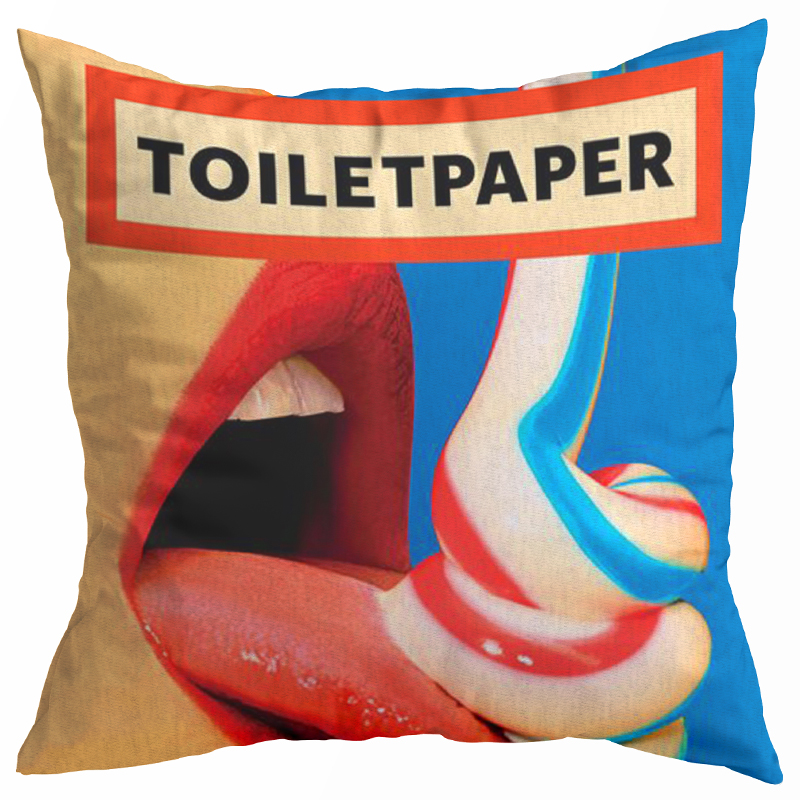 Декоративная подушка Seletti Toothpaste Toiletpaper Мульти Синий Красный Декоративная подушка Seletti Toothpaste Toiletpaper Мульти Синий Красный в Челябинске | Loft Concept