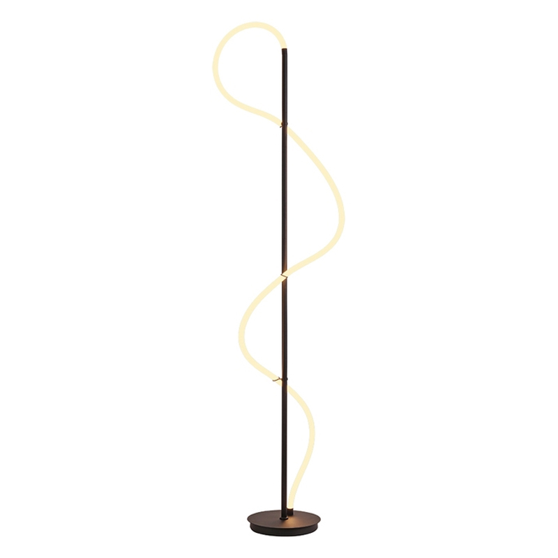 Торшер с изогнутым светодиодным элементом на металлическом основании Luke Lampco Tracer Lamp Медь Белый Черный Торшер с изогнутым светодиодным элементом на металлическом основании Luke Lampco Tracer Lamp Медь Белый Черный в Челябинске | Loft Concept