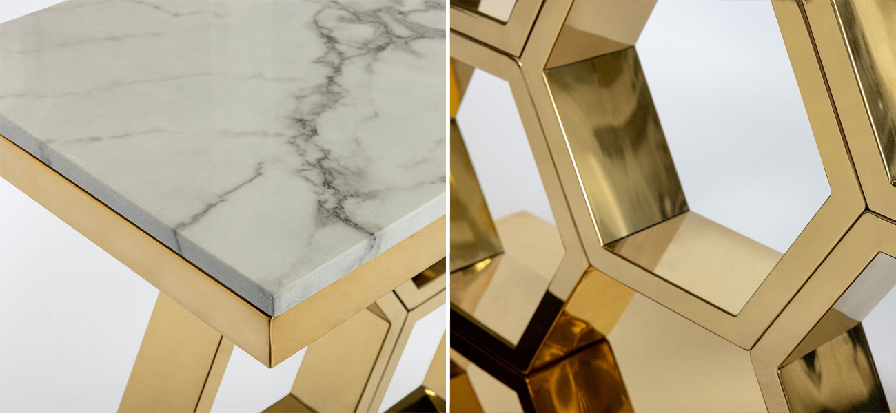 Консоль с мраморной столешницей Nectary - фото