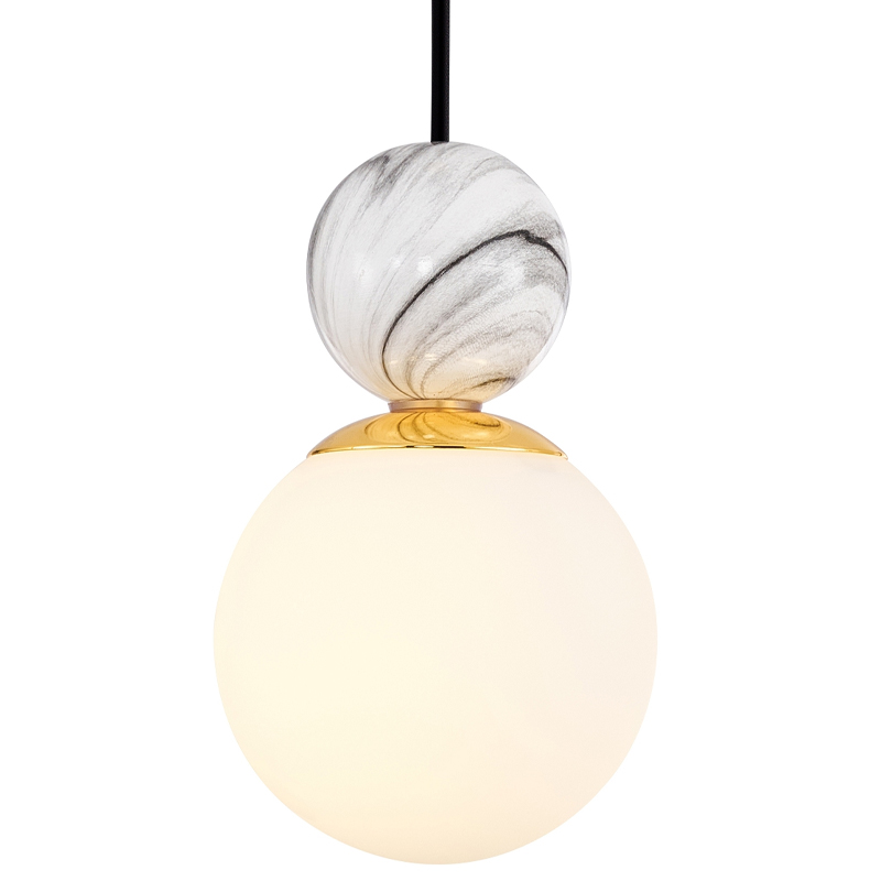 Подвесной светильник White Marble Decor Белый Золотой Черный Белый Мрамор Bianco Подвесной светильник White Marble Decor Белый Золотой Черный Белый Мрамор Bianco в Челябинске | Loft Concept