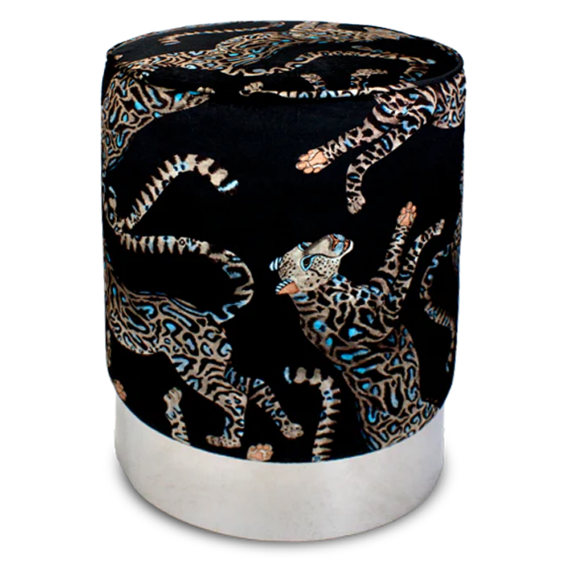 Пуф Леопарды Cheetah Kings Starry Nights Velvet Pouffe Черный Серебряный Пуф Леопарды Cheetah Kings Starry Nights Velvet Pouffe Черный Серебряный в Челябинске | Loft Concept