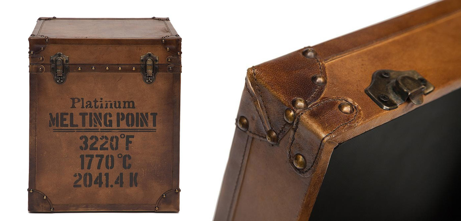 Сундук Vintage buffalo leather chest - фото