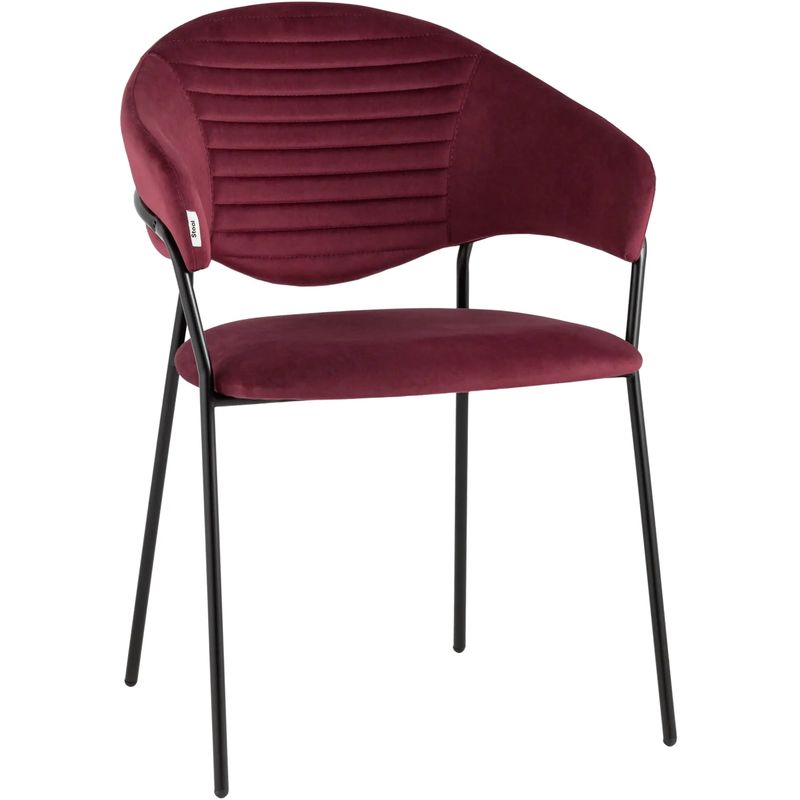 Стул Alexis Chair Малиновый Велюр Бургундский красный Черный Стул Alexis Chair Малиновый Велюр Бургундский красный Черный в Челябинске | Loft Concept