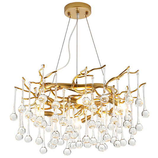 Люстра Droplet Chandelier Золотой Прозрачное Стекло Люстра Droplet Chandelier Золотой Прозрачное Стекло в Челябинске | Loft Concept