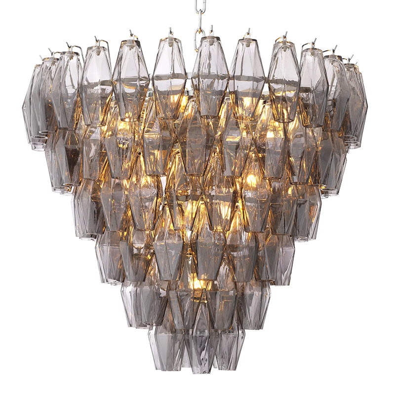 Люстра Eichholtz Chandelier Benini S Никель Стекло Смок Люстра Eichholtz Chandelier Benini S Никель Стекло Смок в Челябинске | Loft Concept