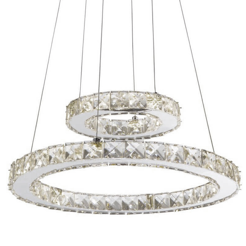 Люстра Crosshair Crystal Ring 2 Хром Прозрачный в Челябинске | Loft Concept 